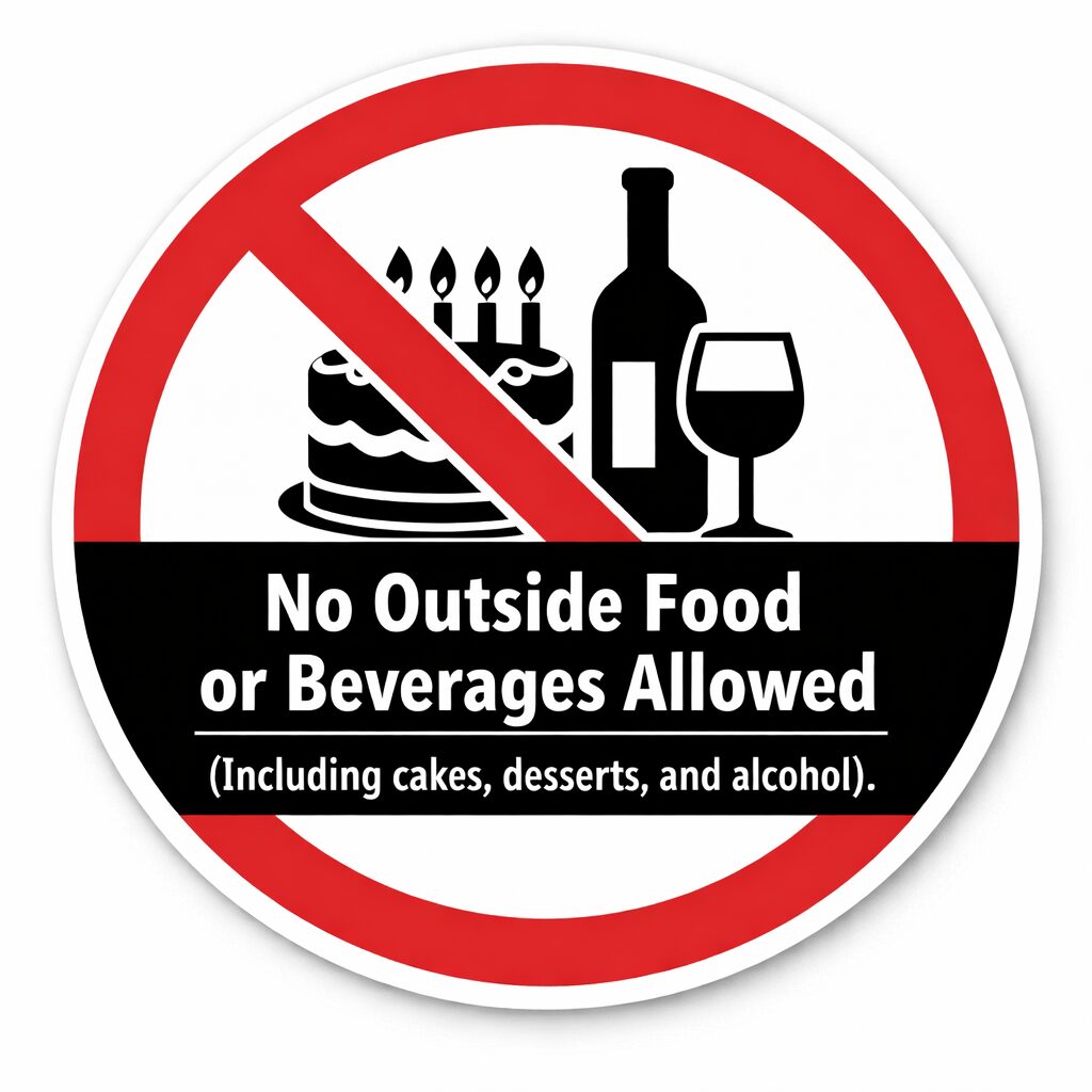 No food or beverage sign